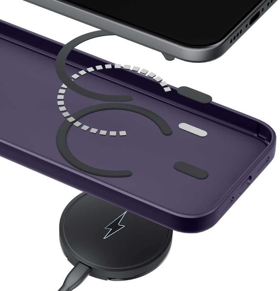 3Mk apsauginis 3mk dūminis „MagCase“ dėklas iPhone 17 Pro telefonui - violetinė-permatoma