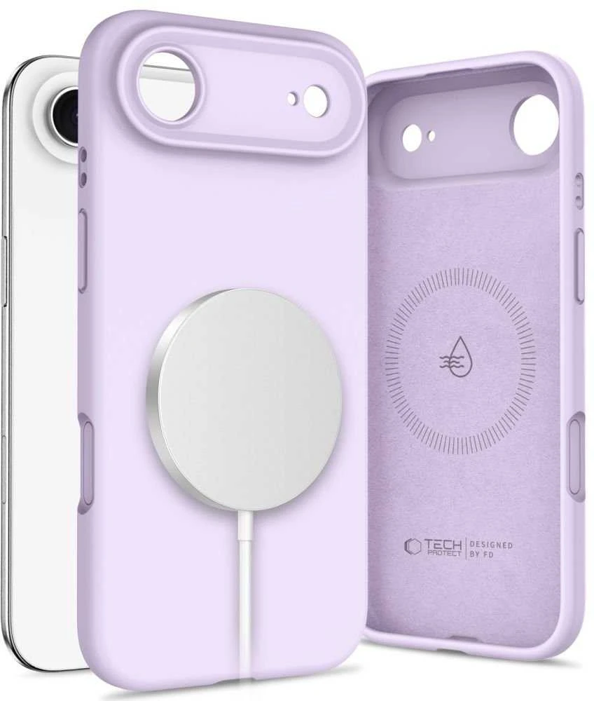 „Tech-Protect“ silikoninis „MagSafe“ dėklas, skirtas „iPhone 17 Air“ – Violetinė