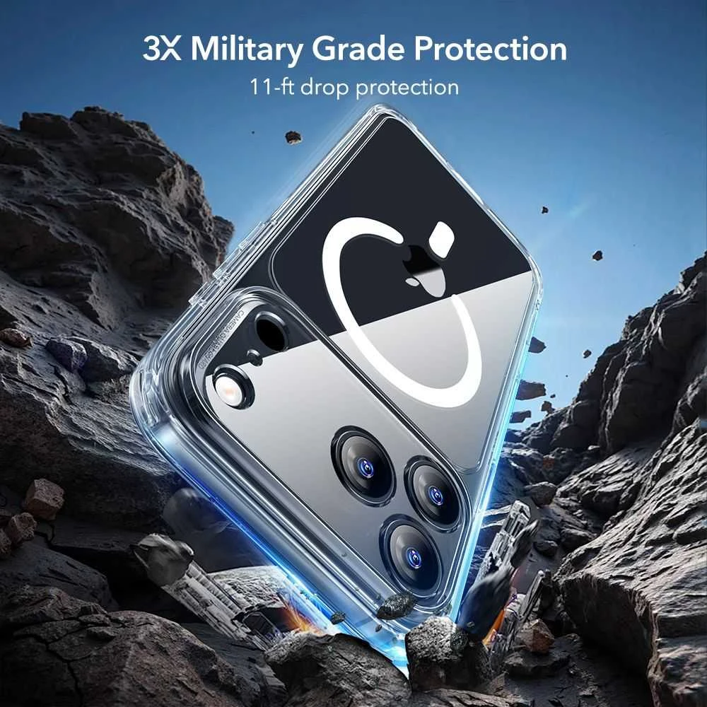 ESR Classic Hybrid MagSafe + grūdinto stiklo komplektas, skirtas iPhone 17 Pro – skaidrus
