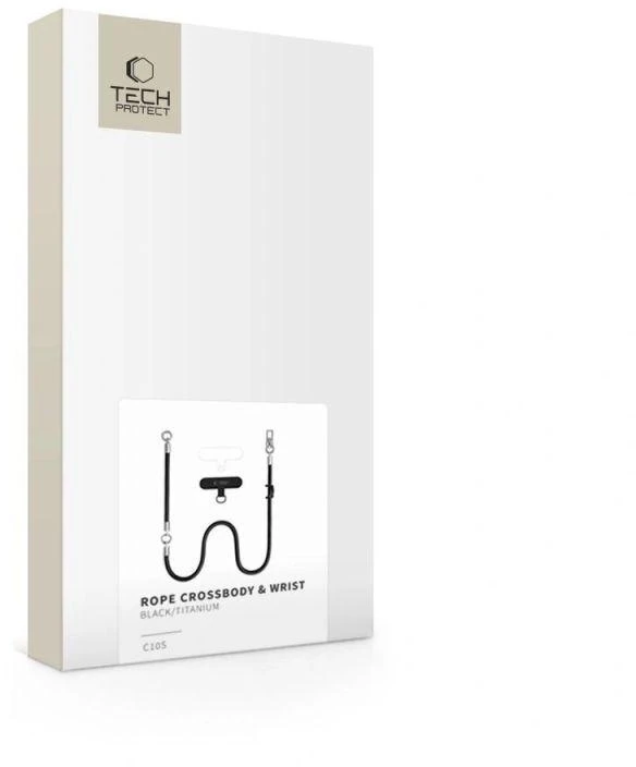 Tech-Protect C10S ROPE CROSSBODY & WRIST juodos spalvos/TITANO