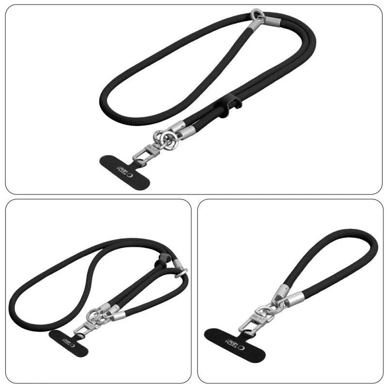 Tech-Protect C10S ROPE CROSSBODY & WRIST juodos spalvos/TITANO