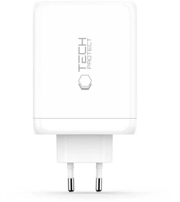 Tech-Protect NC200W-GAN 4-port laidinis įkroviklis PD 200W / QC3.0 baltos spalvos