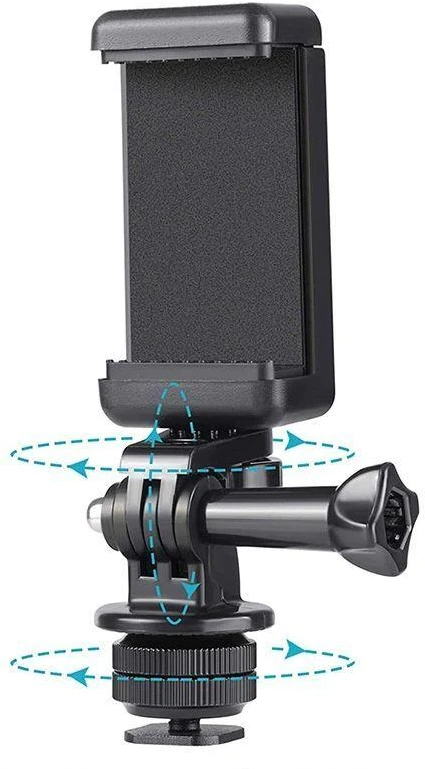Hurtel Phone/Sports Camera Holder su adapteriu – Juodas