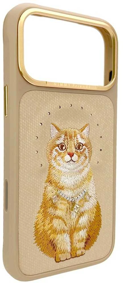 „Nimmy Lucky Fashion Cat“ „MagSafe“ dėklas, skirtas „iPhone 17 Pro“ – ruda
