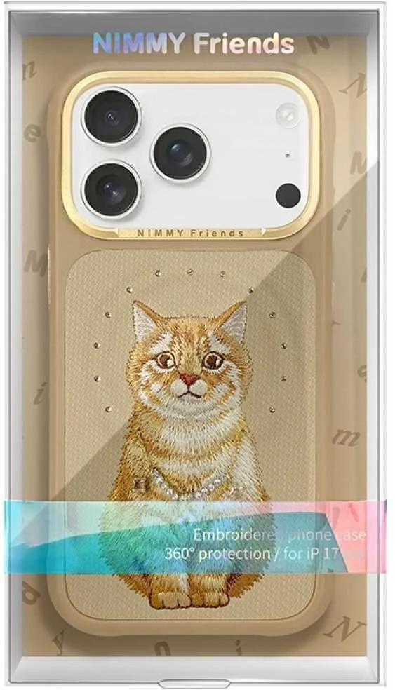 „Nimmy Lucky Fashion Cat“ „MagSafe“ dėklas, skirtas „iPhone 17 Pro“ – ruda