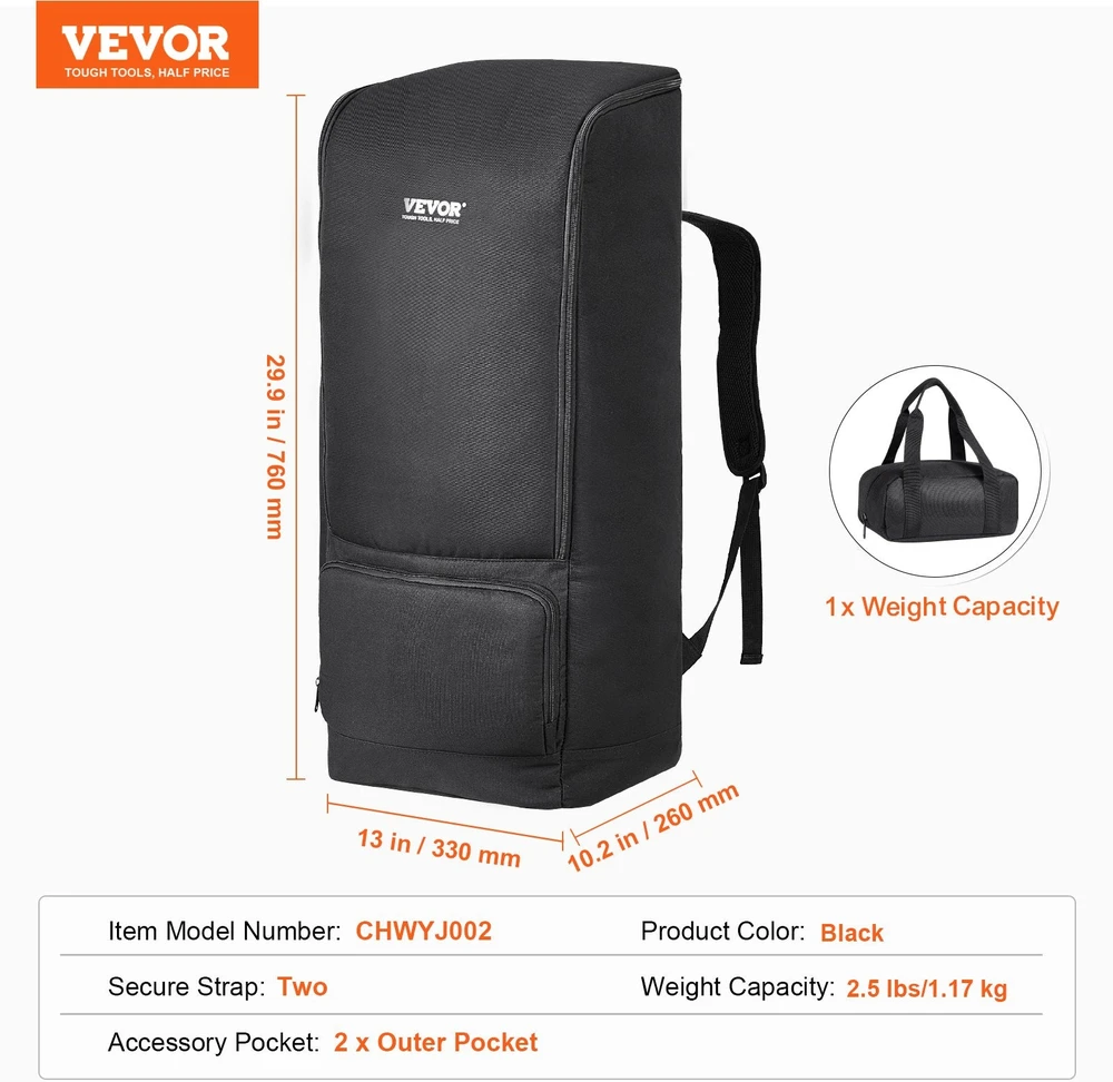 VEVOR Teleskopo dėklas 760 mm smūgiams atsparus