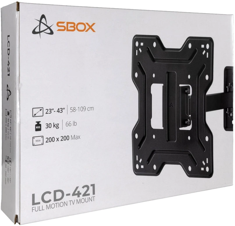 Televizoriaus laikiklis Sbox LCD-421, 23–43", 30 kg, 200 × 200