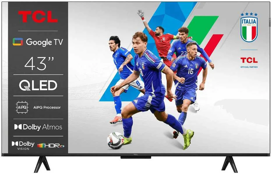 Televizorius TCL 4K QLED TV | 43T69C | 43 | Smart TV | Google TV | UHD | Juodas