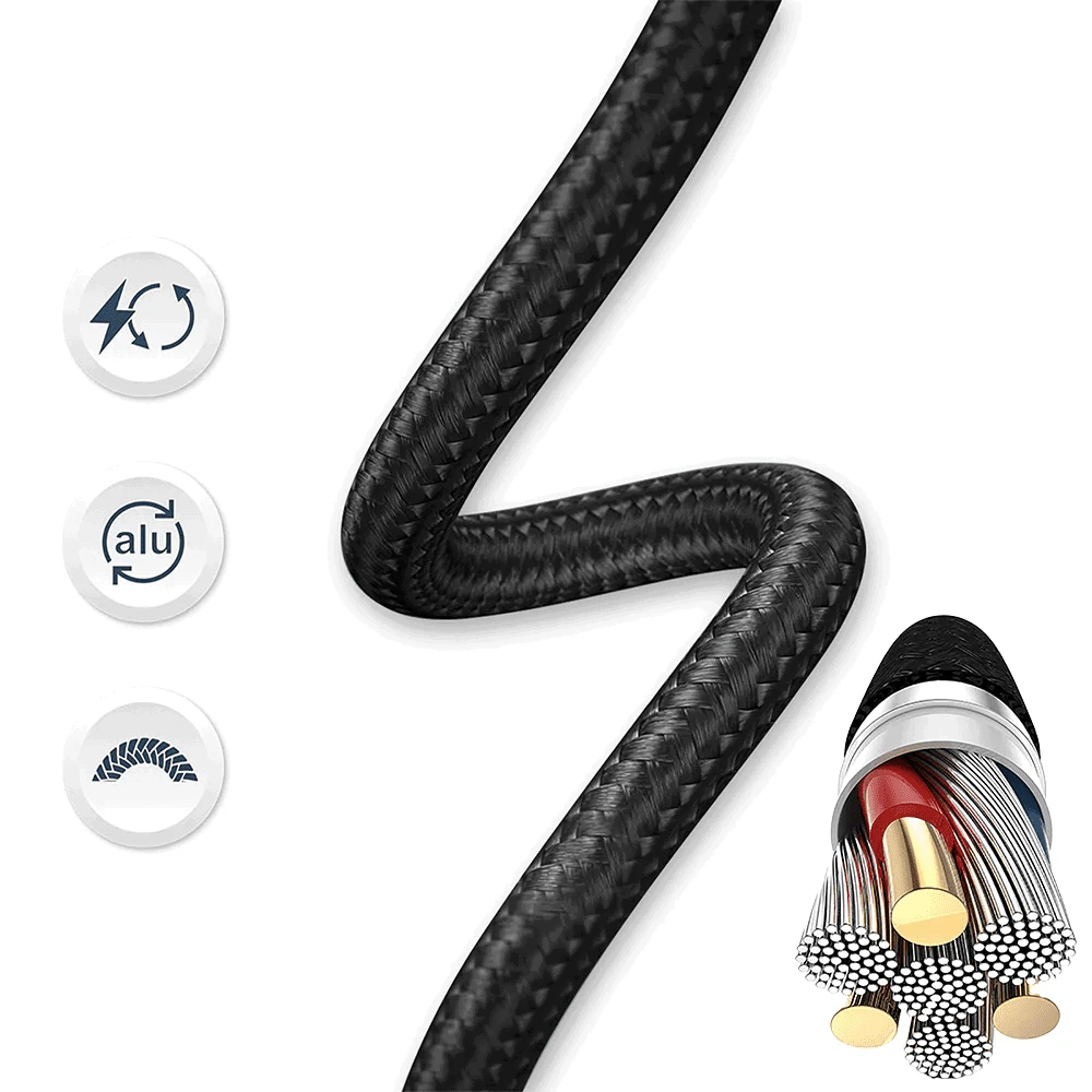 Tellur Minimalist USB-C į Lightning kabelis, 3A, 1 m, juodas