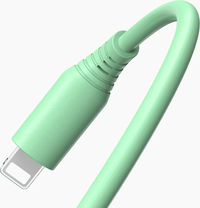 Tellur silikoninis USB-A į Lightning laidas 3 A, 1 m, žalias