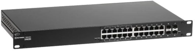 Šakotuvas „Teltonika“ valdomas „PoE+“ komutatorius, palaikantis 12 „PoE+“ ir 12 „Gigabit Ethernet“ tinklus, PROFINET ir MRP | „Teltonika“