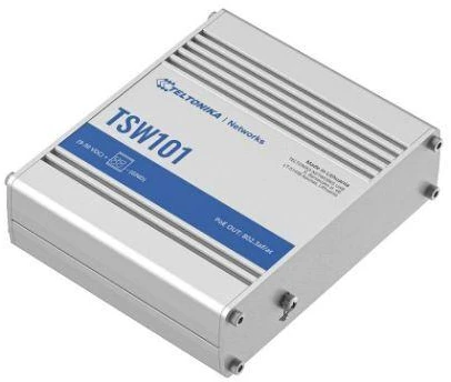 Ausinės Teltonika TSW101 Gigabit Ethernet (10/100/1000) su PoE palaikymu, metalinis korpusas