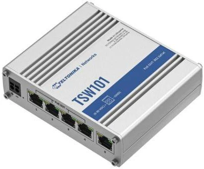 Ausinės Teltonika TSW101 Gigabit Ethernet (10/100/1000) su PoE palaikymu, metalinis korpusas