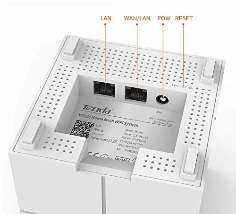 Maršrutizatorius belaidis Tenda MW6 2pack (xDSL (kabelio jungtis LAN), 2,4 GHz, 5 GHz)