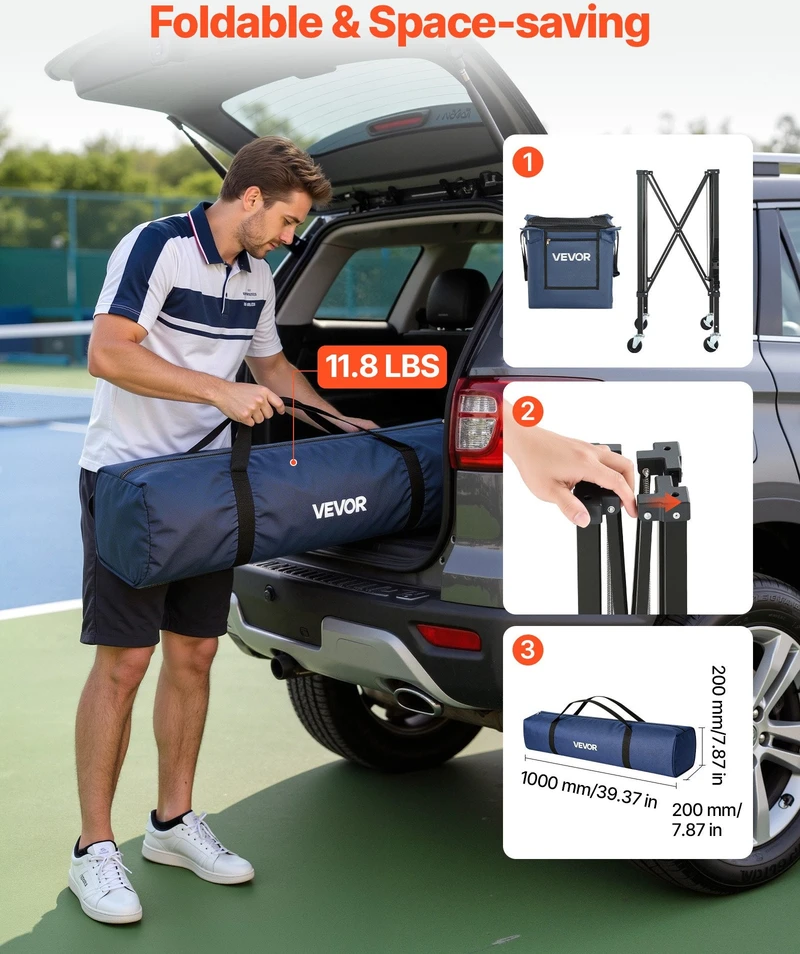 VEVOR 2-in-1 teniso ir pickleball kamuoliukų laikiklis