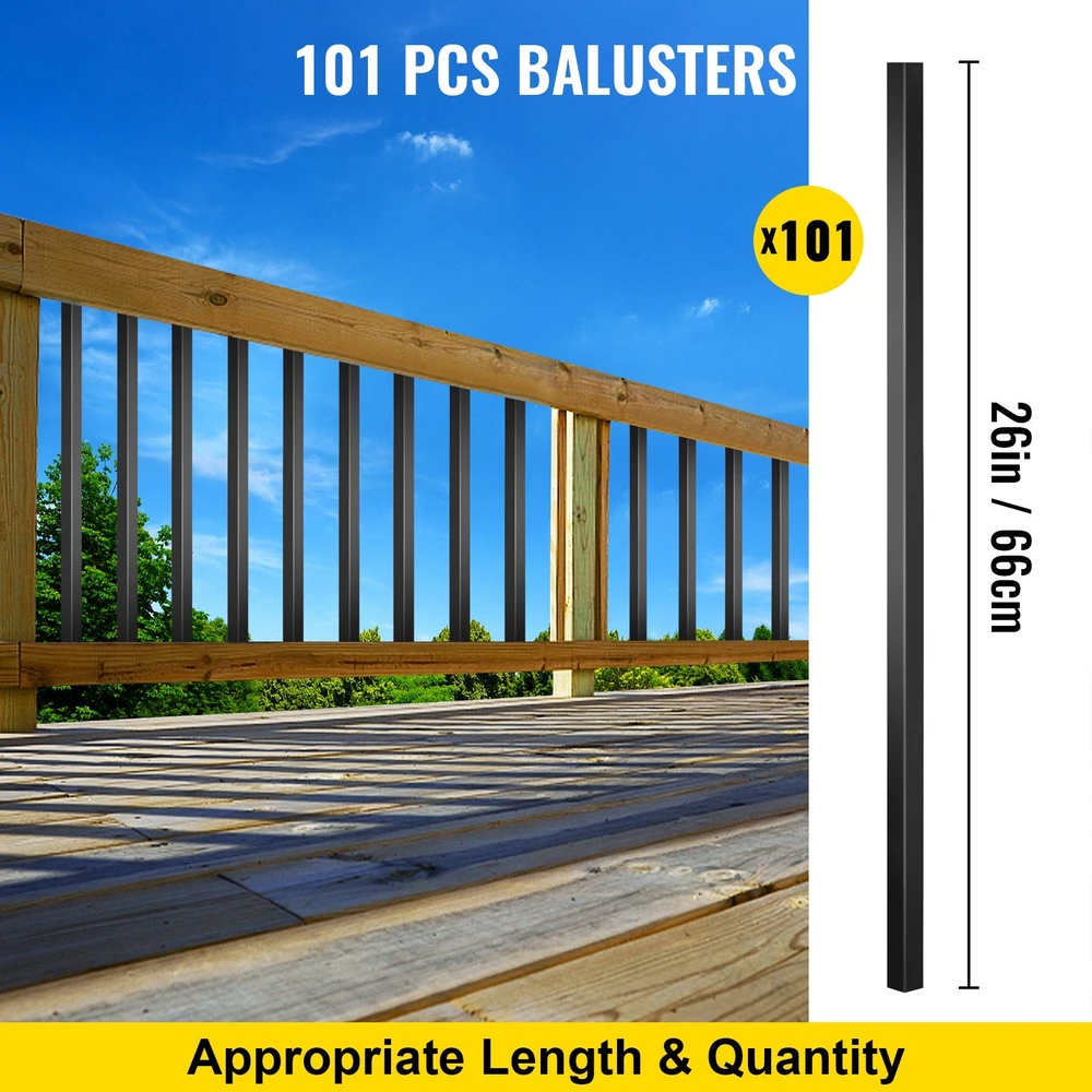 VEVOR Lauko laiptų turėklų balustrai, 101 vnt.