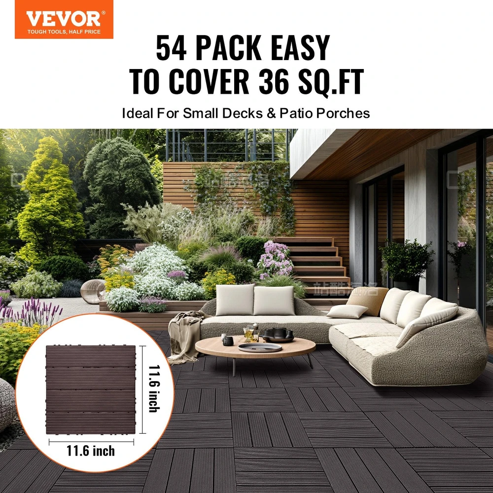 VEVOR Terasos plytelės 54 vnt. 30x30 cm