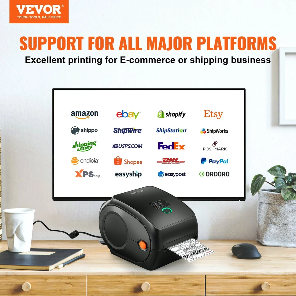 Vevor Terminis etikečių spausdintuvas 4x6 USB/Bluetooth