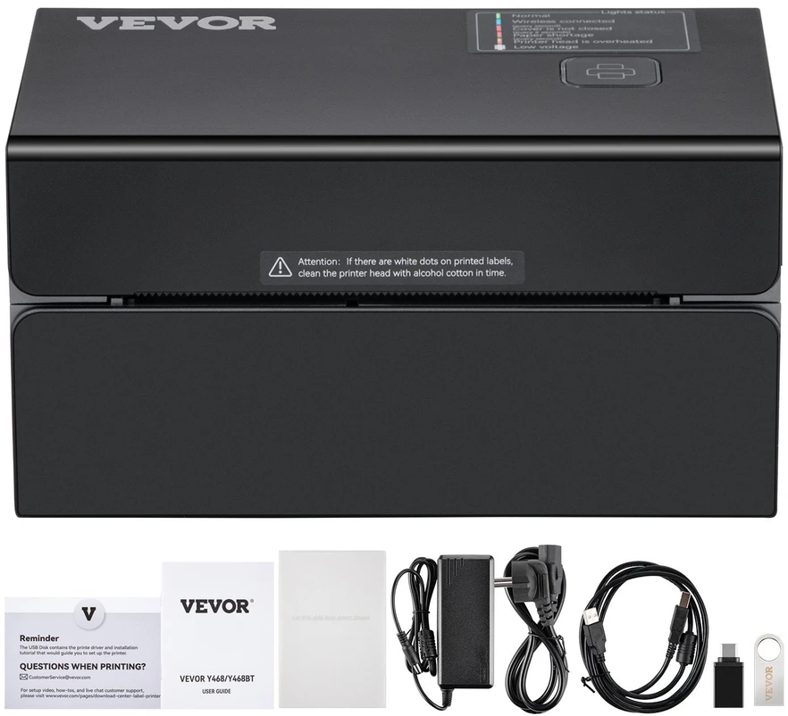 VEVOR Terminis etikečių spausdintuvas 300 dpi 4x6 pakuotėms