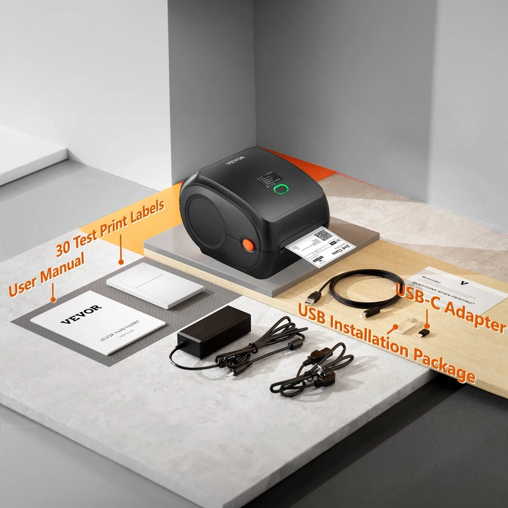 Vevor Terminis etikečių spausdintuvas 4x6 USB/Bluetooth