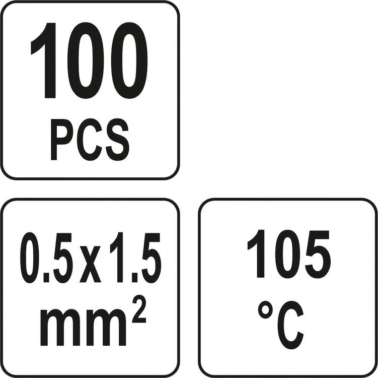 YATO Termiškai susitraukiančios movos 0,5-1,5 mm² su lydmetaliu / 100 vnt.