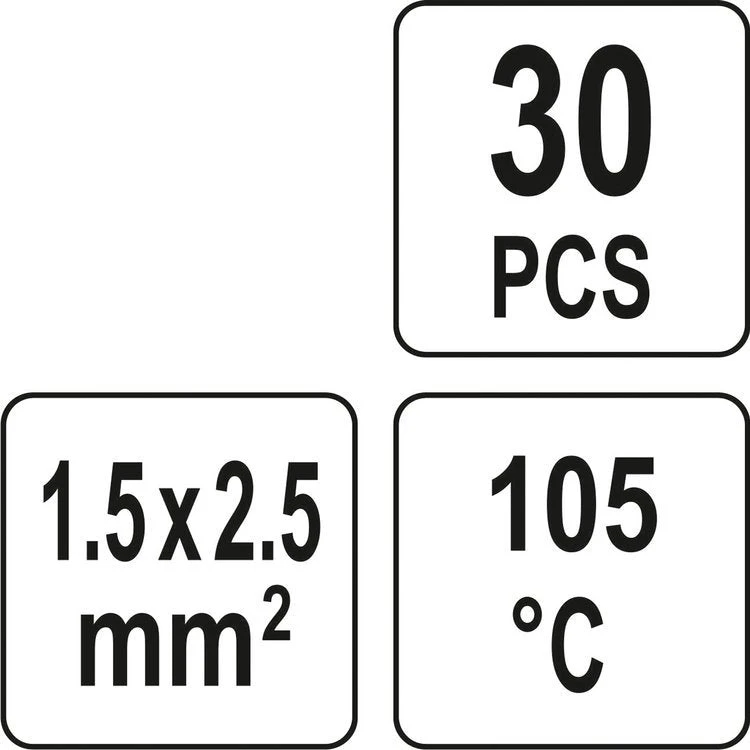 Yato Termiškai susitraukiančios litavimo movos 1,5–2,5 mm², 30 vnt. (YT-81442)