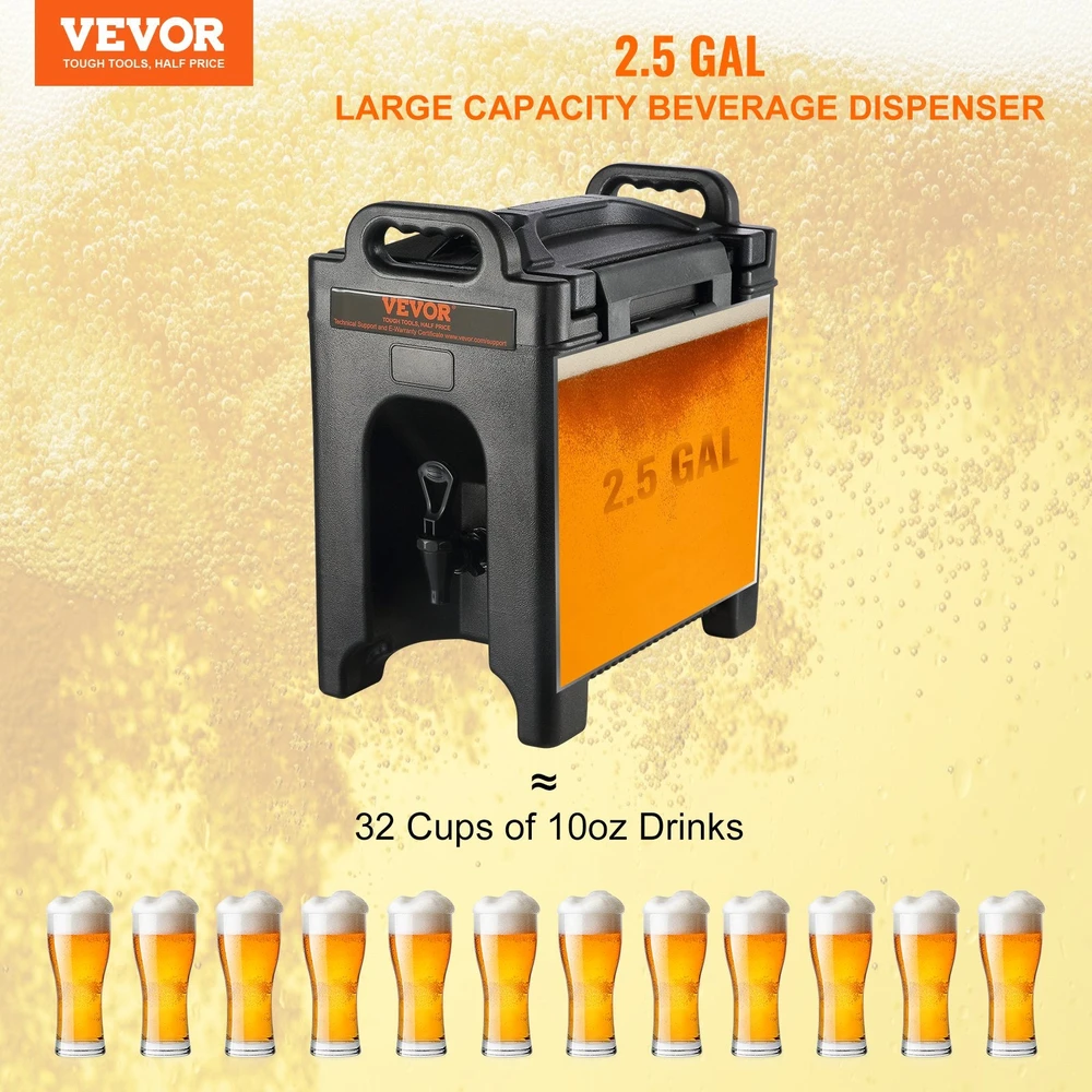 VEVOR Izoliuotas gėrimų dozatorius 9,5 L