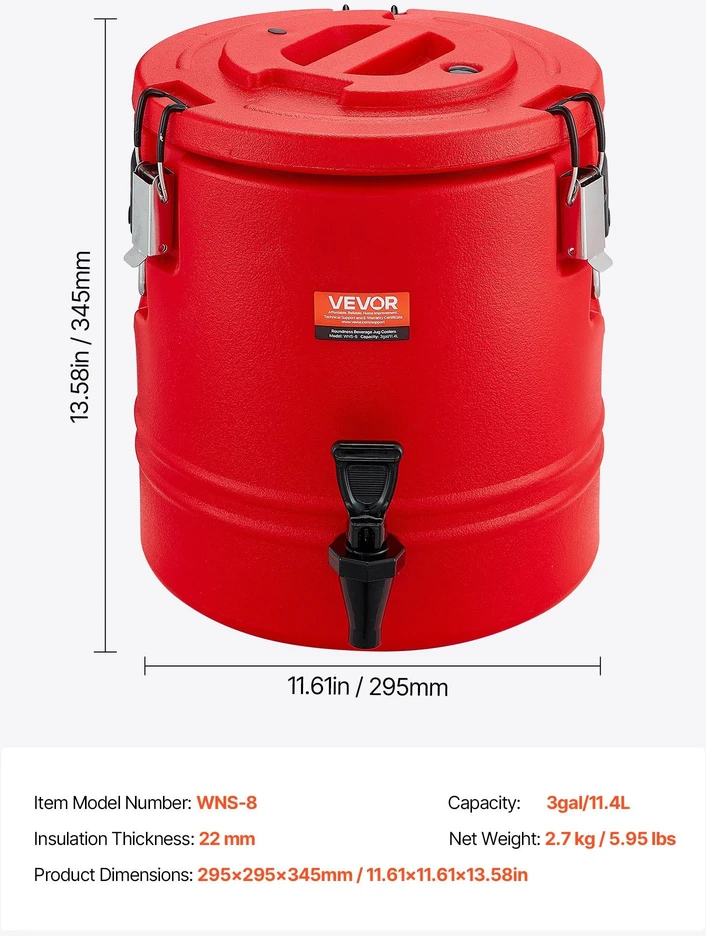 VEVOR Izoliuotas gėrimų dozatorius 11.4L
