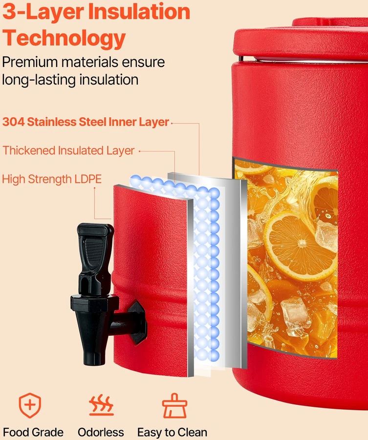 VEVOR Izoliuotas gėrimų dozatorius 11.4L