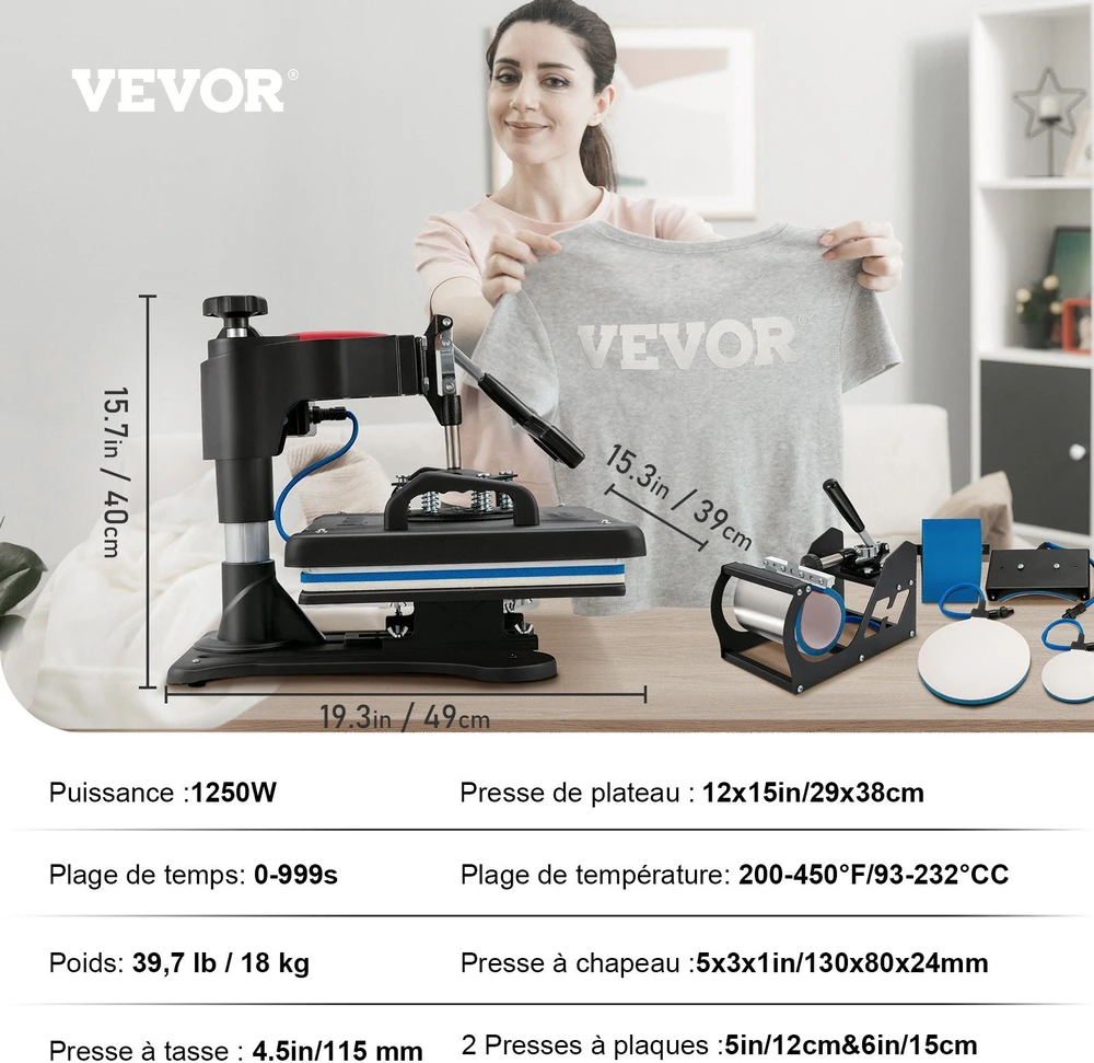 Ventiliatorius VEVOR 5 viename termo presas 12x15 cm