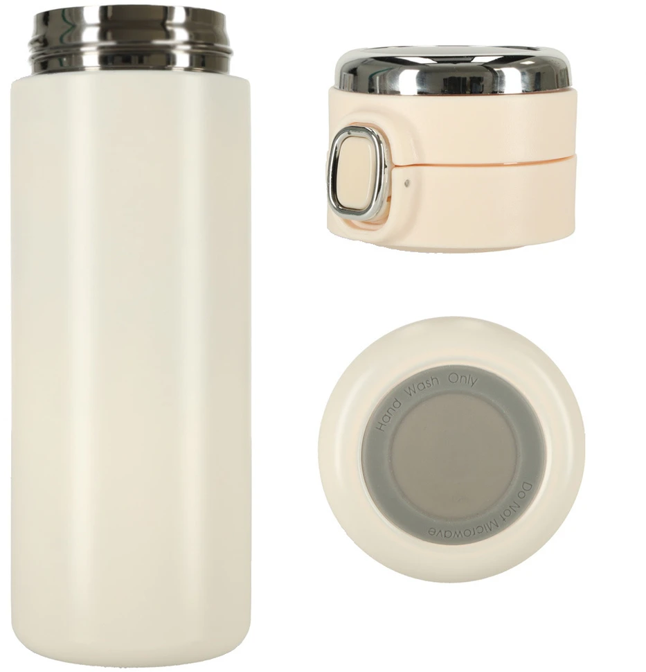 Kruzzel Termo puodelis - termosas 420ML su LED temperatūros indikatoriumi, rusvai gelsvas