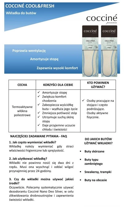 Termoaktyvūs batų vidpadžiai Coccine