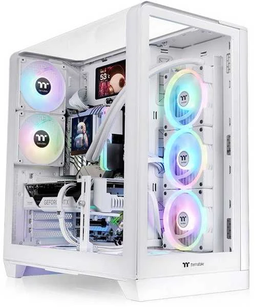 Thermaltake View 390 TG, Tower-case - baltas, Tempered Glass x 2