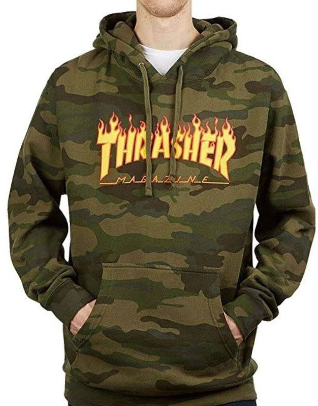 Thrasher Flame Logo Hoodie Camo - 144735