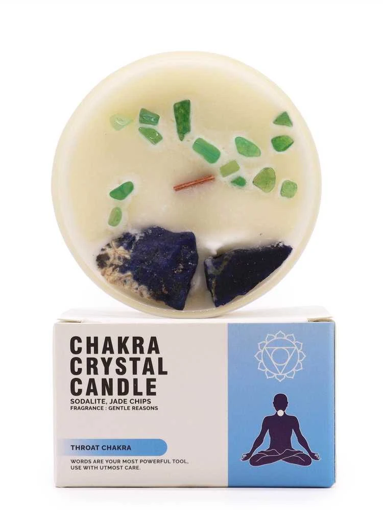 - Throat Chakra - krištolinė žvakė