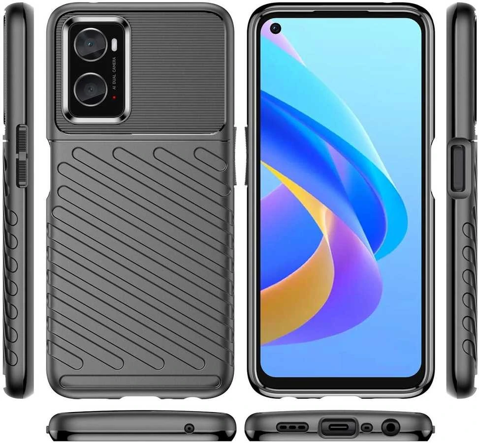 Hurtel Thunder dėklas skirtas Oppo A76 / Oppo A36 / Realme 9i, juodas