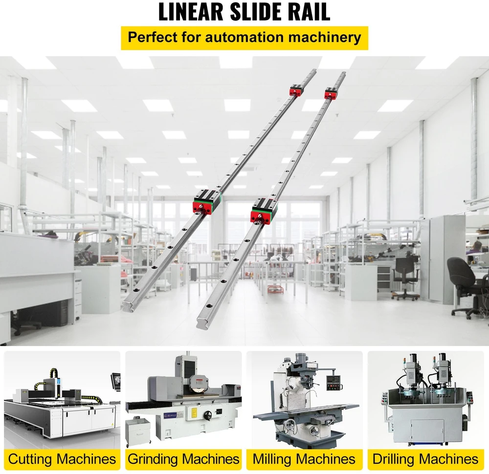VEVOR 2X 15-1500mm linijinis bėgis su 4 pjovimo blokais CNC
