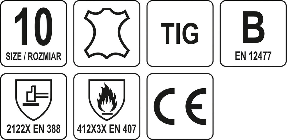 Yato TIG suvirinimo pirštinės | 10 dydis | B tipas (YT-74820)