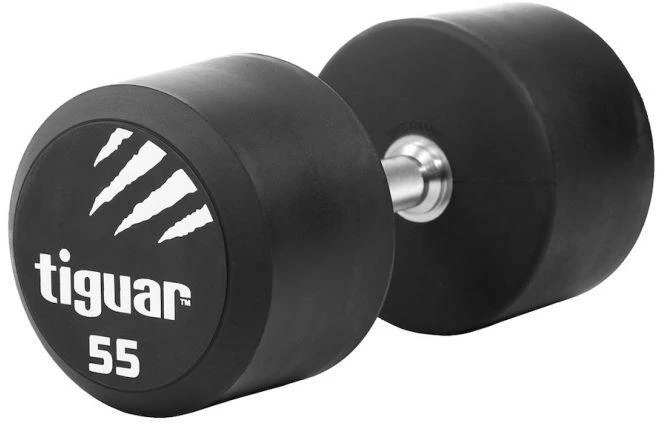 Profesionalus PU svarmuo / hantelis TIGUAR 1–70 kg (Svoris: 55 kg)