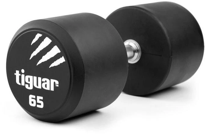 Profesionalus PU svarmuo / hantelis TIGUAR 1–70 kg (Svoris: 65 kg)