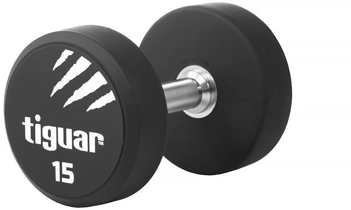 Profesionalus PU svarmuo / hantelis TIGUAR 1–70 kg (Svoris: 15 kg)