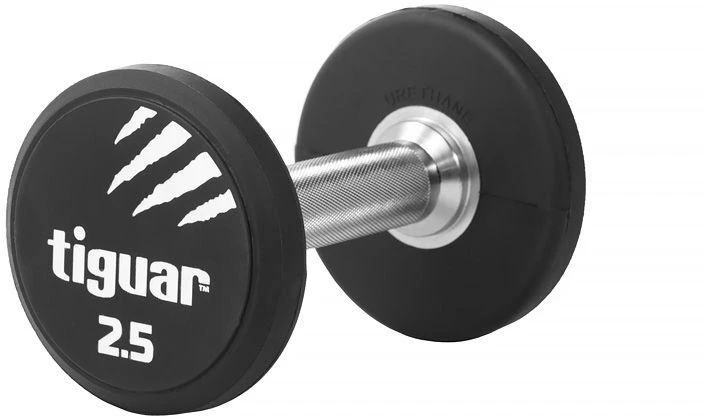 Profesionalus PU svarmuo / hantelis TIGUAR 1–70 kg (Svoris: 2.5kg)
