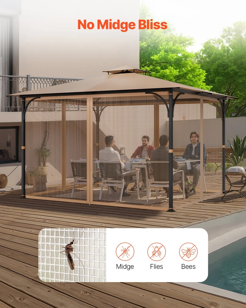VEVOR Pakeičiamas tinklinis pavėsinės tinklelis 10x12x7.3 m