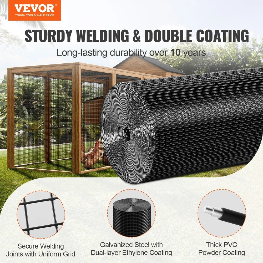 VEVOR Tinklinė tvora voljerams, 24x100 pėdų