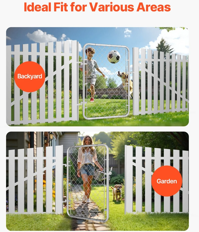 VEVOR Segmentinės tvoros vartai 2-6 m x 4 m be stulpų