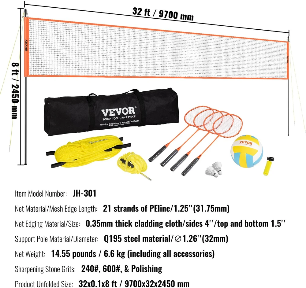 VEVOR Tinklinio ir badmintono rinkinys
