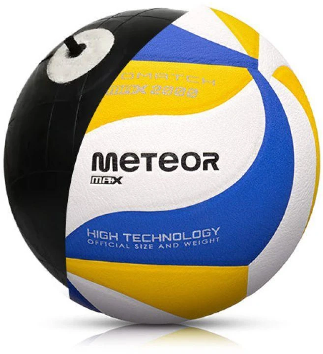 Tinklinio kamuolys Meteor Max 2000, mėlynas/geltonas/baltas