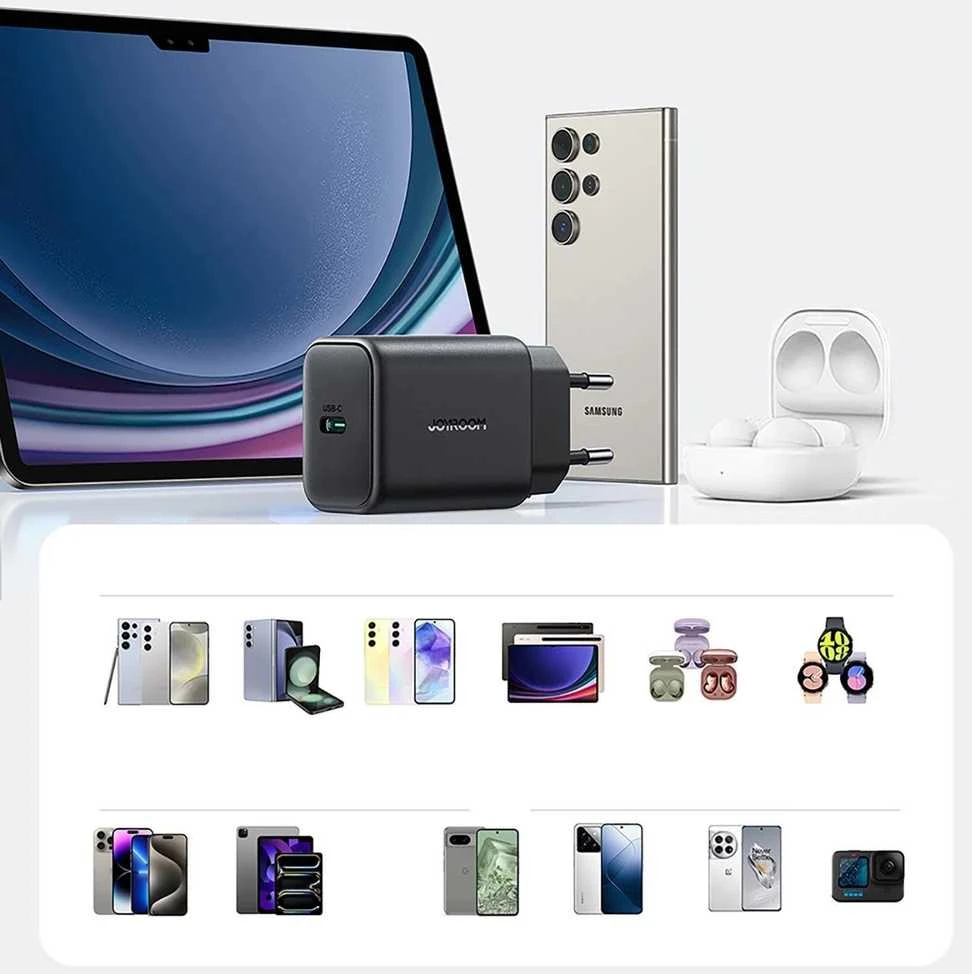 Įkroviklis Joyroom JR-TCF23 25W USB-C + USB-C to USB-C cable 1.0m juodas