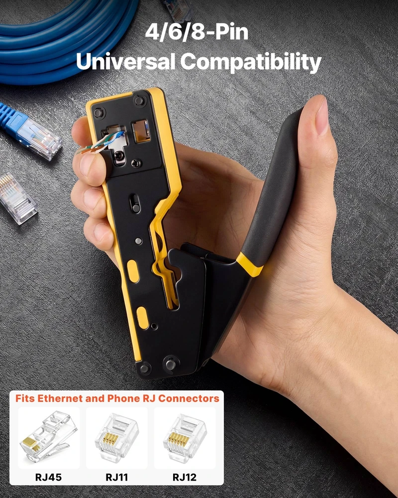 Tinklo kabelių užspaudimo replių rinkinys VEVOR HT-6088, RJ45/RJ11/RJ12