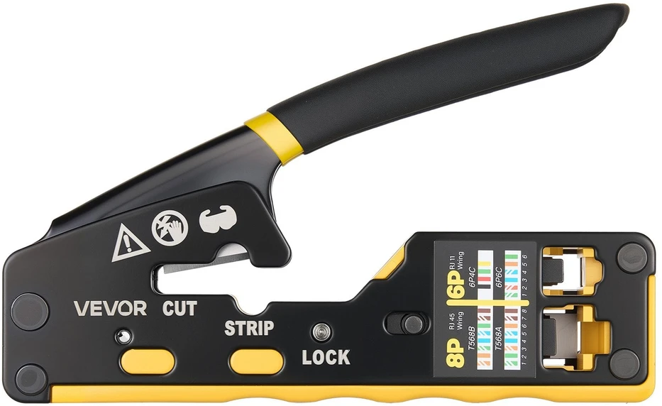 Tinklo kabelių užspaudimo replių rinkinys VEVOR HT-6088, RJ45/RJ11/RJ12